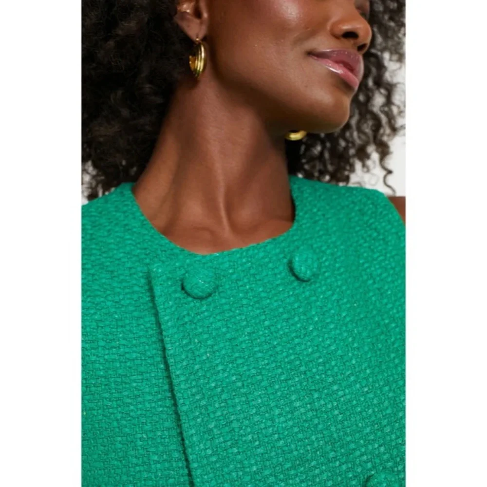 Pomander Place Emerald Green Tweed Bianca Dress Women’s Medium Tuckernuck - Picture 6 of 15